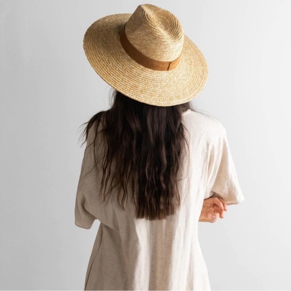 New Gigi Pip The Isla straw Fedora hat in Natural One size - Picture 2 of 7